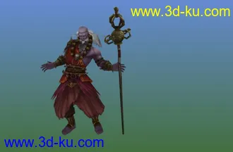 3D打印模型剑三J3模剑04天兰迦竺僧E2008法师带动作具异灵法杖帖图的图片