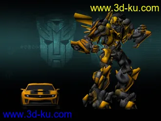 3D打印模型变形金刚-大黄蜂+雪佛兰汽车免费下载的图片