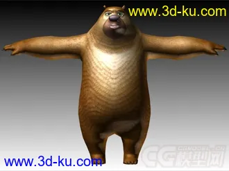 3D打印模型《熊出没》角色-两只熊+一个光头的图片