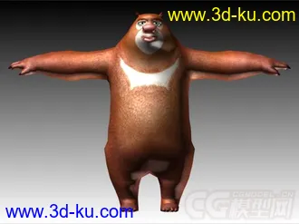 3D打印模型《熊出没》角色-两只熊+一个光头的图片