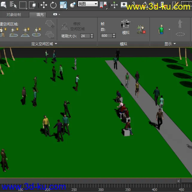3DS MAX 2014/2015 人群填充模型的图片1