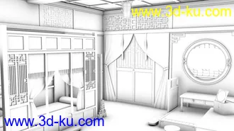 3D打印模型古代闺房场景的图片