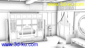 3D打印模型古代闺房场景的图片