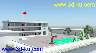 3D打印模型乡村学校 小小学校的图片