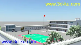 3D打印模型乡村学校 小小学校的图片