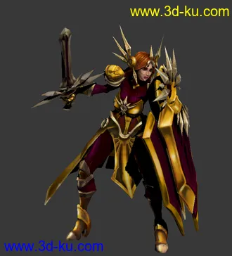 3D打印模型英雄联盟 蕾欧娜模式.带全套动作的图片