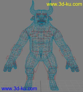 3D打印模型牛头人（有骨骼绑定 可调表情）MAX9.0的图片