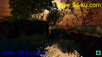 3D打印模型黄昏场景的图片