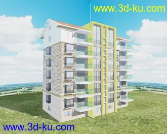 3D打印模型单个住宅楼的图片