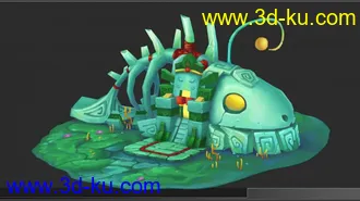 3D打印模型免费啦，Q版卡通场景，低模，有贴图，颜色鲜艳的图片