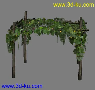 3D打印模型两个小物件—推车和藤蔓架的图片