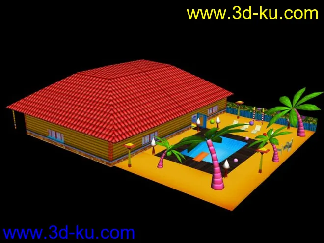 3套卡通3D房子模型的图片1