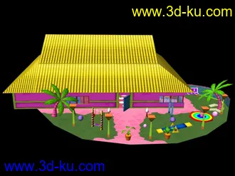 3D打印模型3套卡通3D房子的图片
