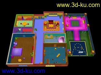 3D打印模型3套卡通3D房子的图片