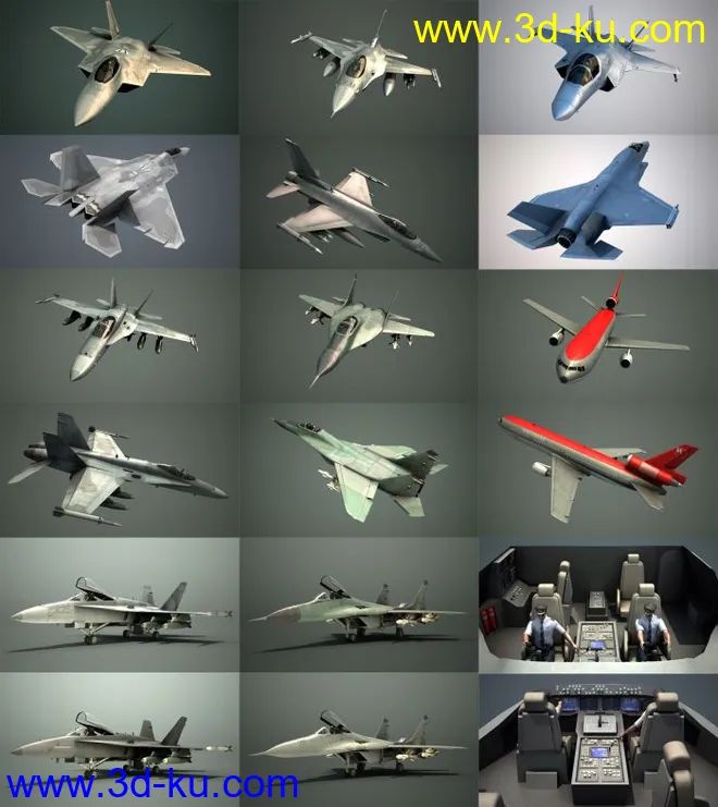 11款高精度当代主流战斗机和客机模型的图片30