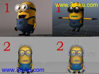 3D打印模型超萌小黄人的图片