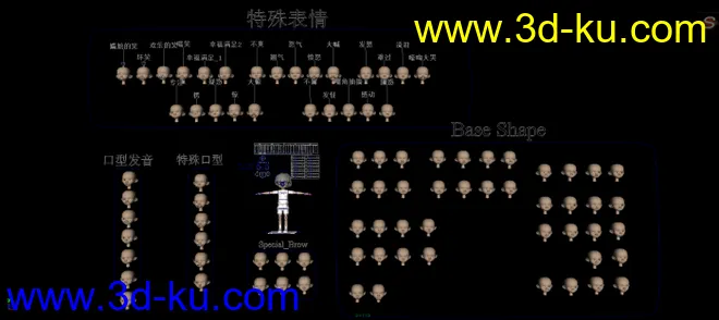 老外卡通男孩，有很全的表情参考模型的图片1