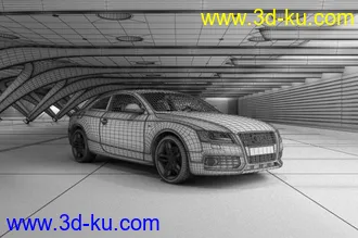 3D打印模型11个充分质感的场景带有专业材质和灯光(包括车模)的图片