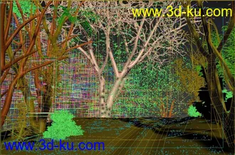3D打印模型写实秋天树林场景的图片