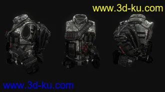 3D打印模型军用背心（高清贴图）am,sm,nm,gm 四种贴图全的图片