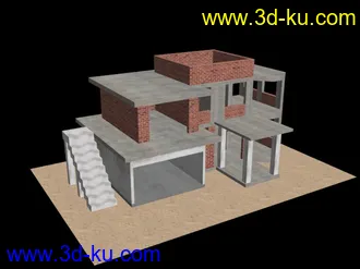 3D打印模型废弃房子-工地的图片