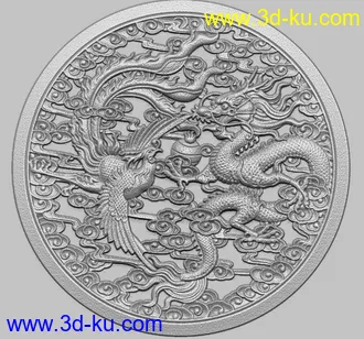 3D打印模型龙凤浮雕的图片