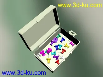 3D打印模型自己制作的大头针以及盒子的图片