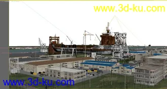 3D打印模型造船厂,废弃船厂,工厂的图片