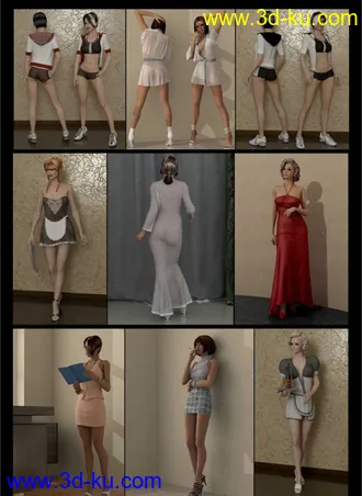 高精模型38个3D美女造型带贴图的图片