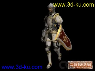 3D打印模型角色 拿盾战士的图片