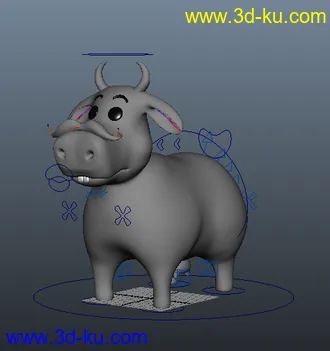 3D打印模型可爱的奶牛的图片