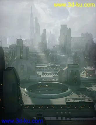 3D打印模型大师级科幻元素建筑合集第三部，科幻城市未来城市建筑部件，包括一些地面和水边部件的图片