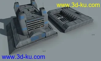 3D打印模型大师级科幻元素建筑合集第三部，科幻城市未来城市建筑部件，包括一些地面和水边部件的图片