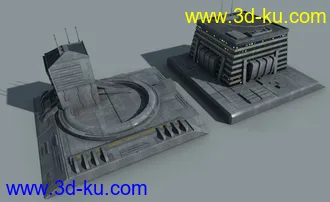 3D打印模型大师级科幻元素建筑合集第三部，科幻城市未来城市建筑部件，包括一些地面和水边部件的图片