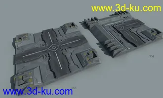 3D打印模型大师级科幻元素建筑合集第三部，科幻城市未来城市建筑部件，包括一些地面和水边部件的图片