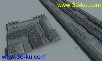 3D打印模型大师级科幻元素建筑合集第三部，科幻城市未来城市建筑部件，包括一些地面和水边部件的图片