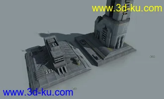 3D打印模型大师级科幻元素建筑合集第三部，科幻城市未来城市建筑部件，包括一些地面和水边部件的图片