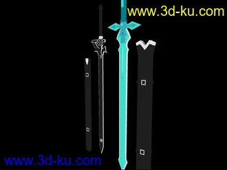 3D打印模型刀剑神域武器-逐暗者，阑释者的图片