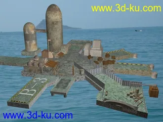 3D打印模型海上基地场景的图片