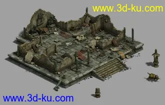 1.5G废墟场景全套部件模型合集的图片