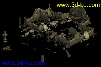1.5G废墟场景全套部件模型合集的图片