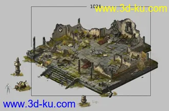 1.5G废墟场景全套部件模型合集的图片