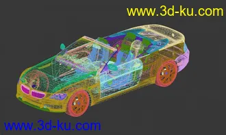 3D打印模型敞篷宝马带内饰的图片