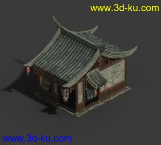 3D打印模型一个很精美3转2建筑 有贴图！come on小伙伴 快来下！的图片