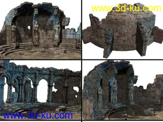 3D打印模型废墟，西方破败斗兽场的图片