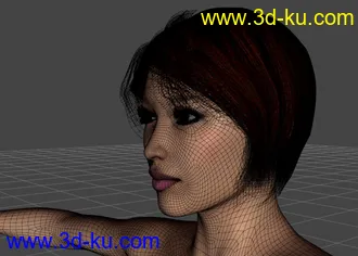 一个玩机车的女人3d模型的图片