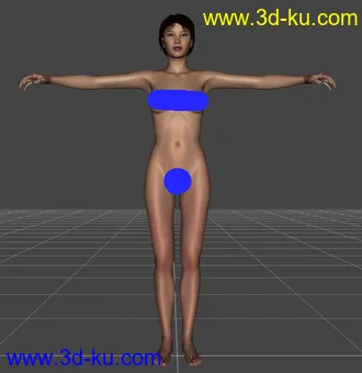 一个玩机车的女人3d模型的图片