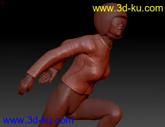 一个玩机车的女人3d模型的图片