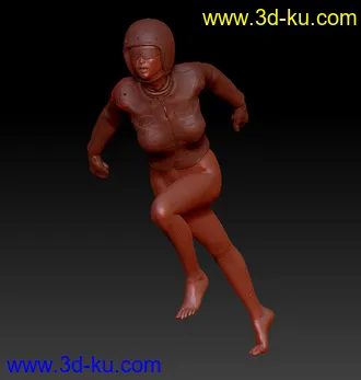 一个玩机车的女人3d模型的图片