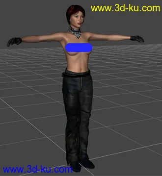 一个玩机车的女人3d模型的图片